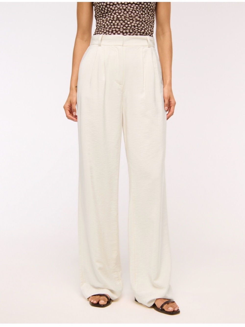 A&F Curve Love Sloane Crepe Tailored Wide Leg Pant